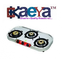 OkaeYa Stainless Steel Three Burner Gas Stove